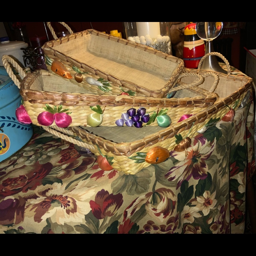 3 matching decorative basket/ trays